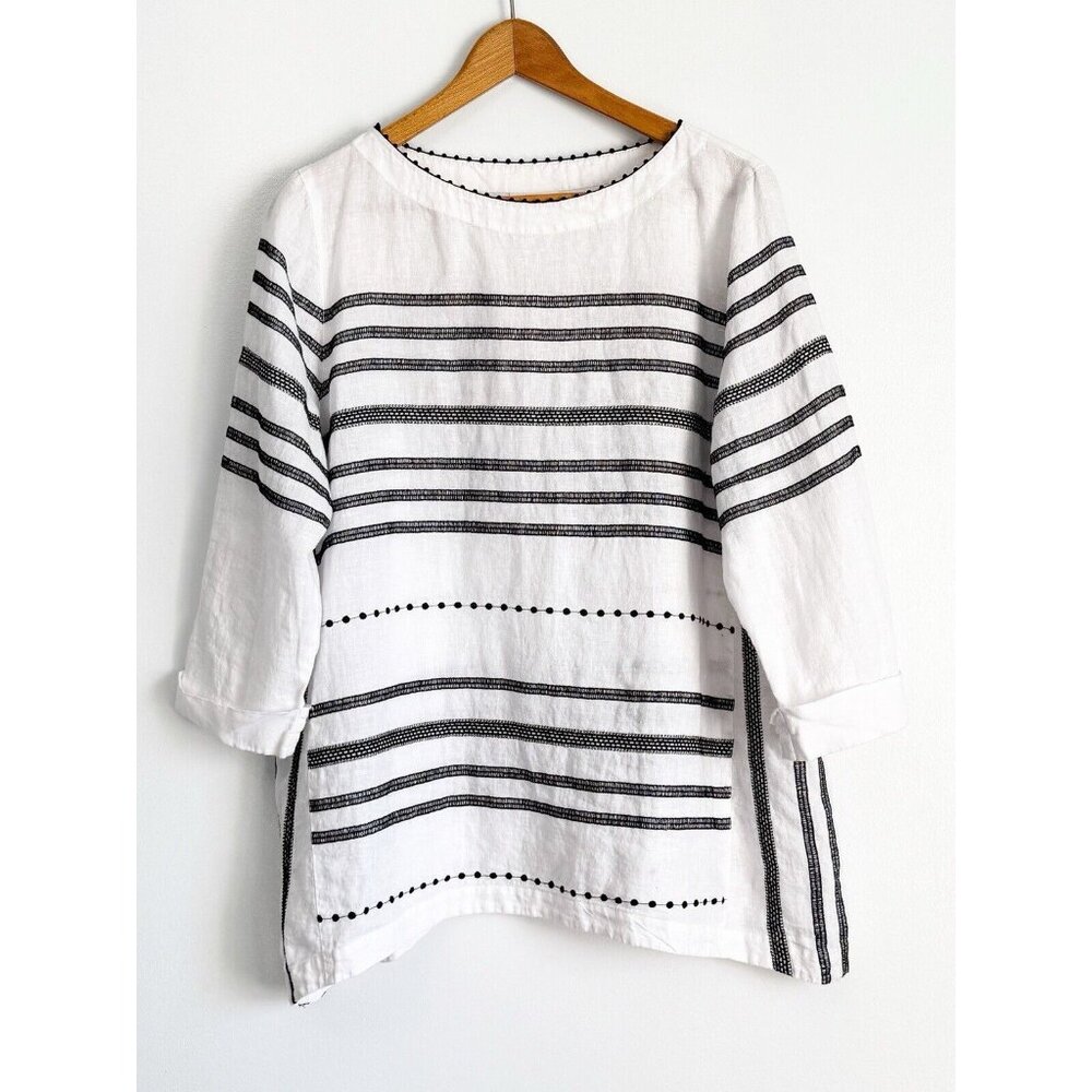 J. Jill Black and White Blouse Elegant and Versatile